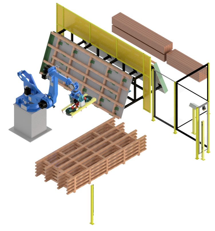 Nachi. SRA210. Automation. Handling. Robot. Pallets. Skids. Nailing.